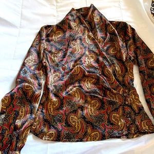 Womens Nicola Silk Faux button up wrap top/blouse